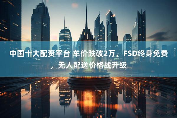 中国十大配资平台 车价跌破2万，FSD终身免费，无人配送价格战升级